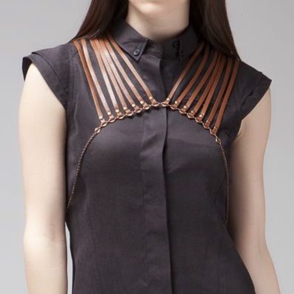 Bliss Lau Leather Killjoy Vest Body Chain - Picture 2 of 9